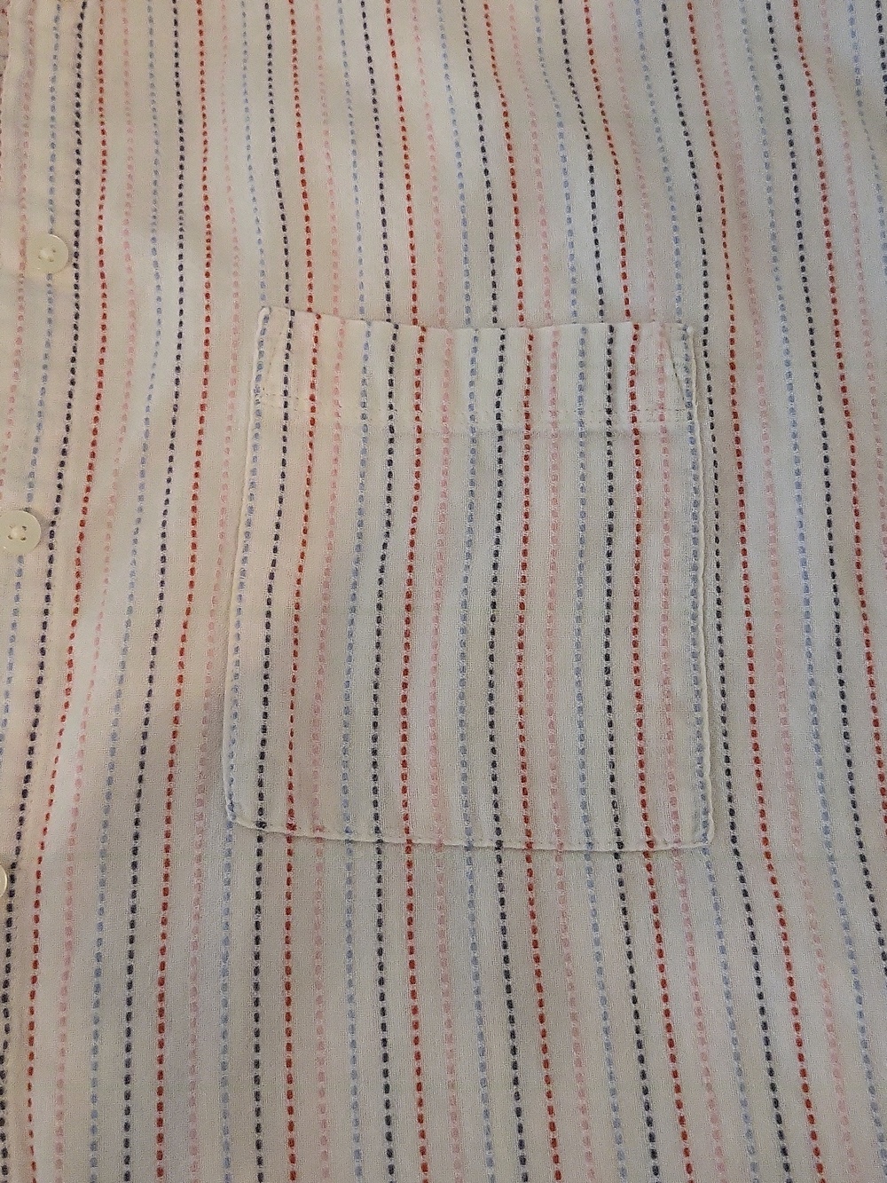 Madewell Stitched Multicolor 100% Cotton Boxy Button Down Camp Shirt Size Large - Picture 7 of 7